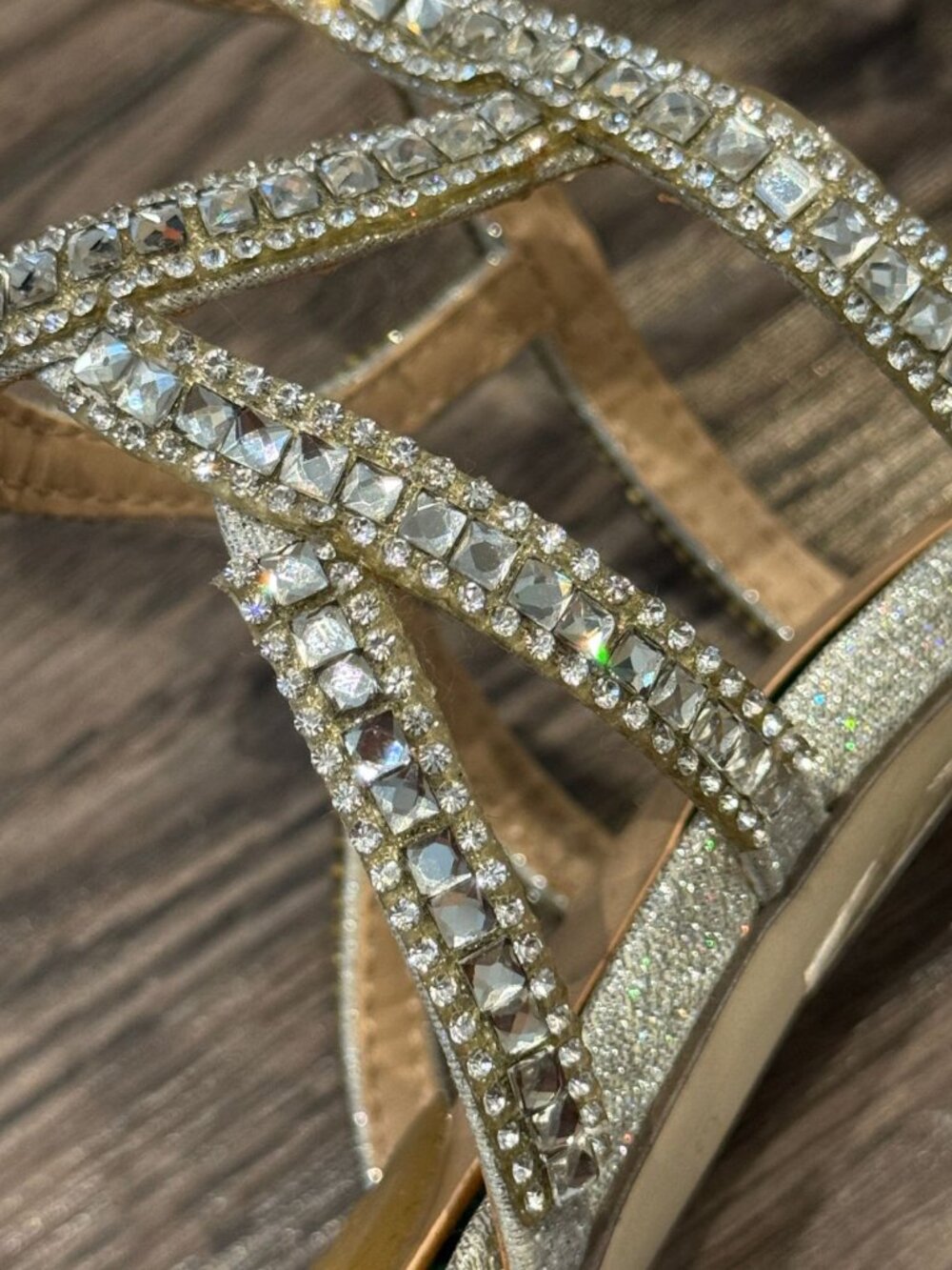 Call It Spring Silver Rhinestone Cage Heels - Size 8.5 (With Box) - Picture 7 of 12